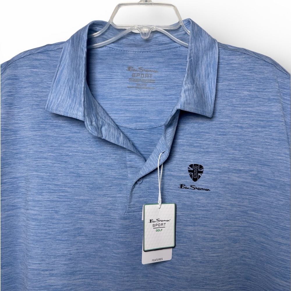Ben Sherman Sport Golf Polo Shirt Men’s XXL Blue Stretch Jersey NWT Summer - Picture 4 of 12